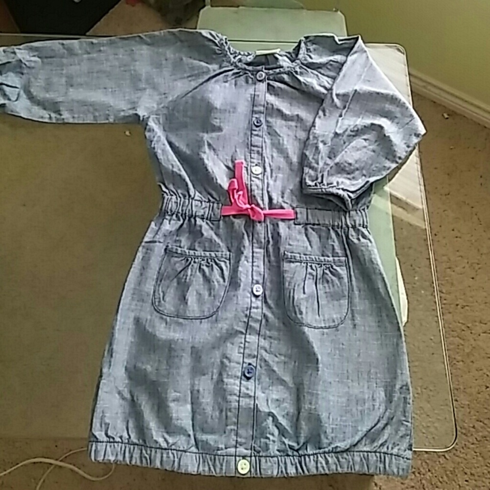 Long sleeved light denim dress